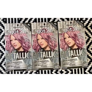 3 Box Bundle Of Schwarzkopf Got2B Metallics Sakura Pink Permanent Hair D…